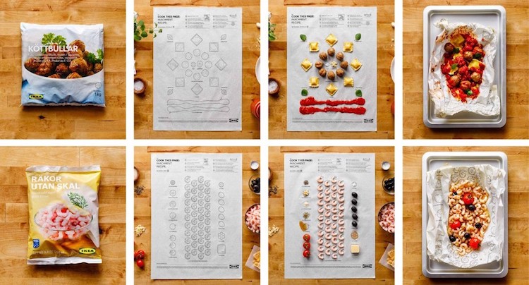 Poster quảng cáo dưới dạng một công thức nấu ăn của IKEA
